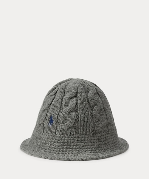 ケーブルニット ウールブレンド バケット ハット｜ポロ ラルフ