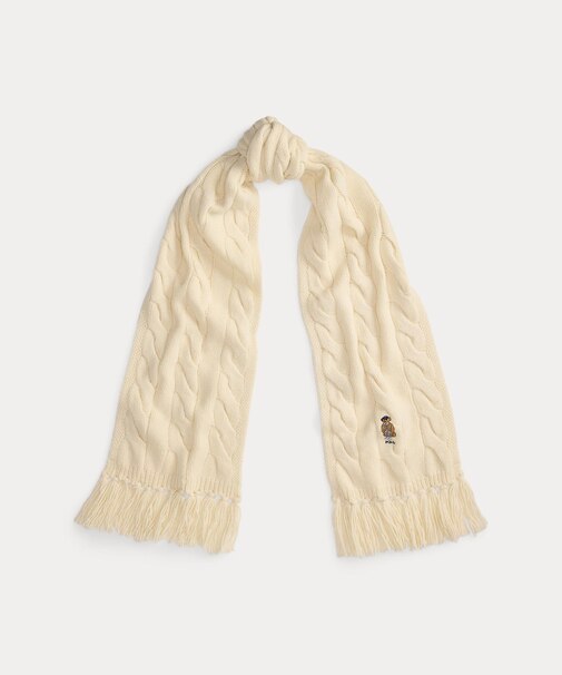 Polo ベア ケーブルニット ウールブレンド マフラー