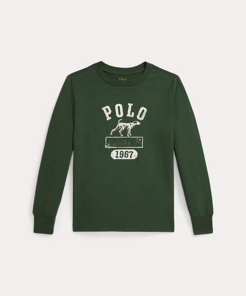 (ボーイズ 2才～7才)コットン ロングスリーブ グラフィック Tシャツ