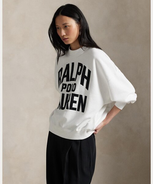 サテン ロゴ フリース クルーネック｜ポロ ラルフ ローレンの