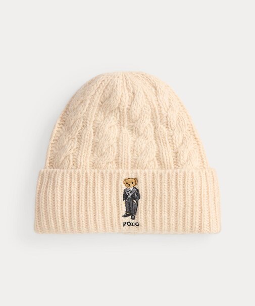 Polo ベア ケーブル ウールブレンド ビーニー