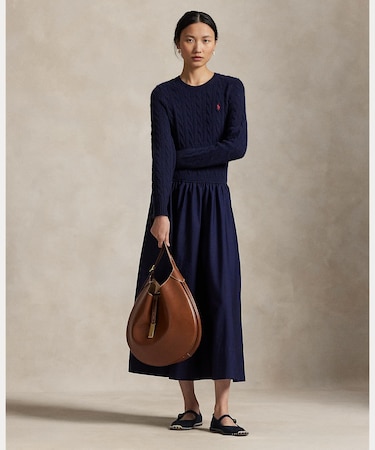 ハイブリッド ケーブル セーター ドレス