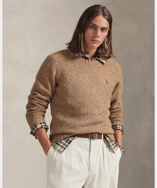 POLYPLOID ブラウン ポロセーター マールド ウールブレンド セーター｜ポロ ラルフ ローレンの通販