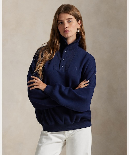 POLO RALPH LAUREN リブトリム モックネック プルオーバー　XS POLO RALPH LAUREN（ポロ・ラルフローレン） リブトリム モックネック