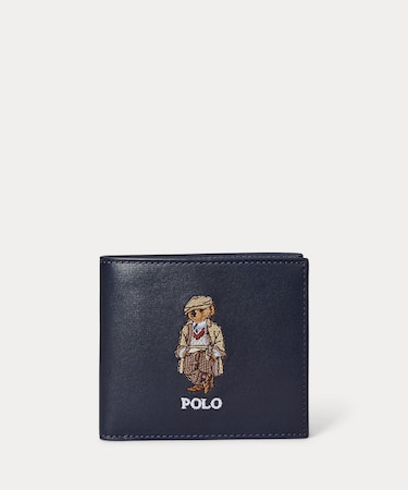 Polo ベア レザー ビルフォールド コイン ウォレット
