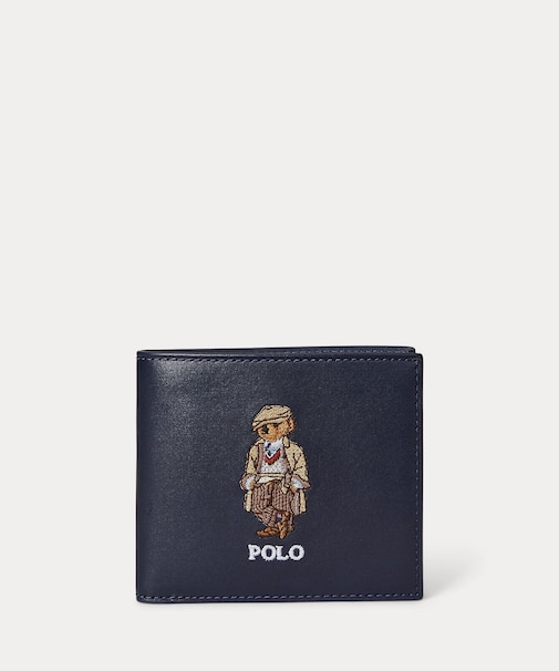 Polo ベア レザー ビルフォールド コイン ウォレット