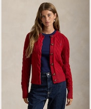 ケーブルニット ウールカシミヤ カーディガン