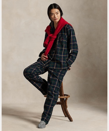 チェック フランネル パジャマ セット