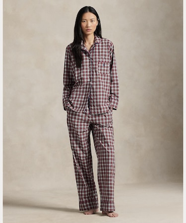 チェック ロングスリーブ パジャマ セット