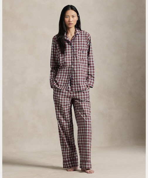 チェック ロングスリーブ パジャマ セット