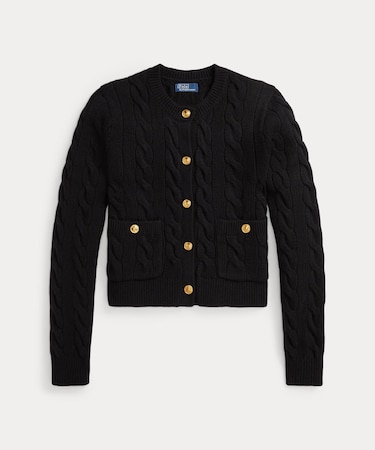 ケーブル ウールカシミヤ カーディガン