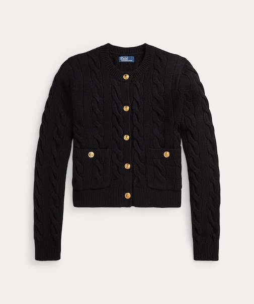 ケーブル ウールカシミヤ カーディガン