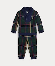 (ベビー)チェック フリース スウェットシャツ & パンツ セット