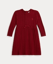 (ベビー)ケーブル コットン セーター ドレス