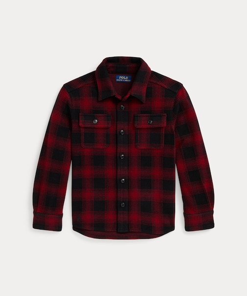 (ボーイズ 2才～7才)チェック ニット フランネル シャツ ジャケット