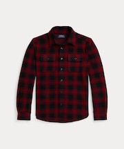 (ボーイズ 8才～20才)チェック ニット フランネル シャツ ジャケット