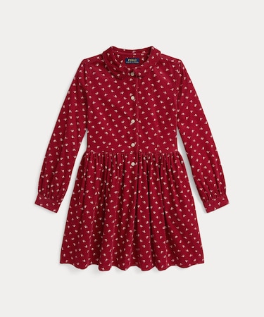 (ガールズ 7才～16才)プリンテッド コットン コーデュロイ シャツドレス