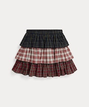 (ガールズ 7才～16才)チェック ティアード ポプリン スカート