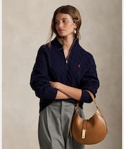 ケーブル ウールカシミヤ ハーフジップ セーター