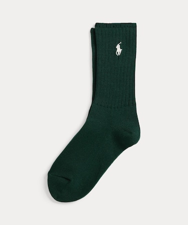 リブ コットンブレンド クルー ソックス