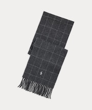 リバーシブル ウィンドウペン ウールブレンド マフラー