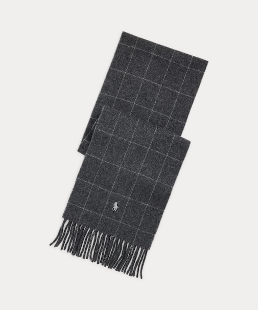 リバーシブル ウィンドウペン ウールブレンド マフラー