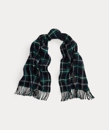 ビーデッド Big Pony チェック ウール スカーフ