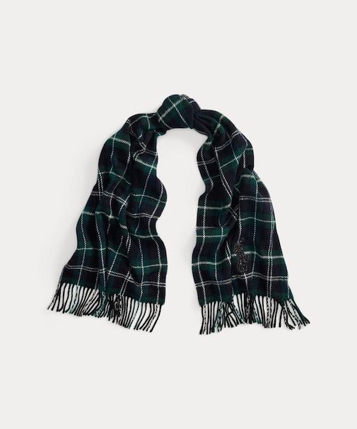 ビーデッド Big Pony チェック ウール スカーフ