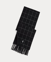 リバーシブル ウィンドウペン ウールブレンド マフラー