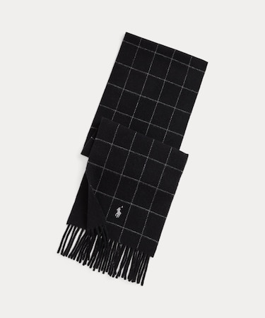 リバーシブル ウィンドウペン ウールブレンド マフラー