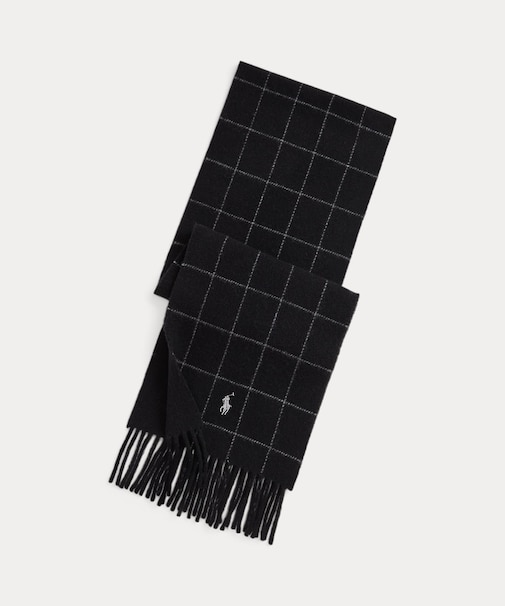 リバーシブル ウィンドウペン ウールブレンド マフラー