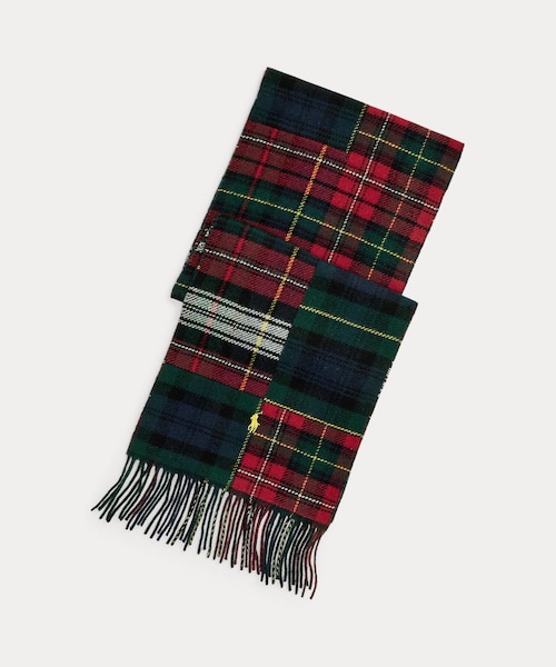 パッチワーク チェック ウールブレンド マフラー｜ポロ ラルフ