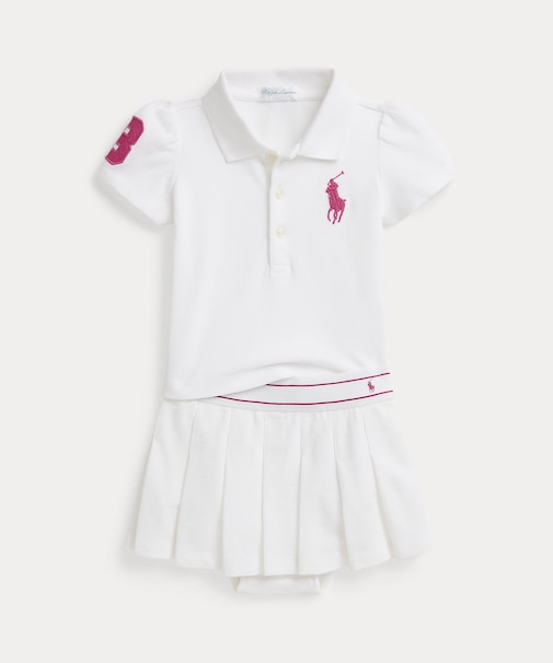 (ベビー)Big Pony メッシュ ポロシャツ & スコート セット