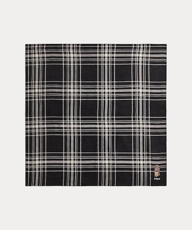 Polo ベア チェック コットン ハンカチーフ