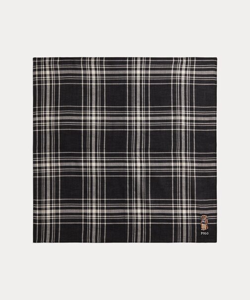 Polo ベア チェック コットン ハンカチーフ