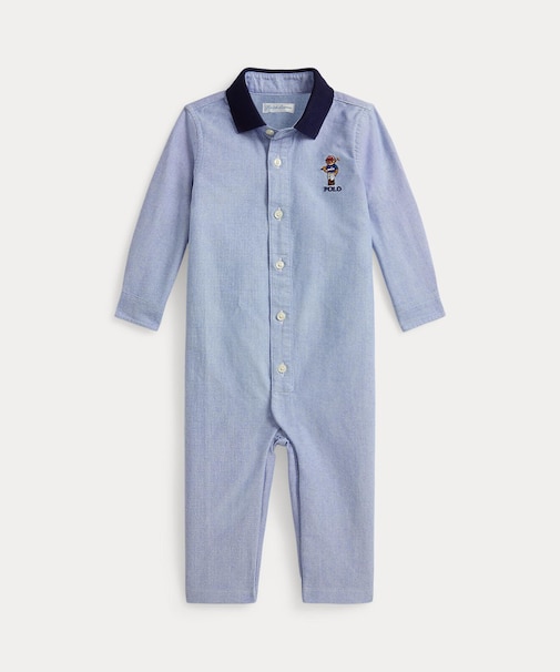 (ベビー)Polo ベア コットン オックスフォード カバーオール