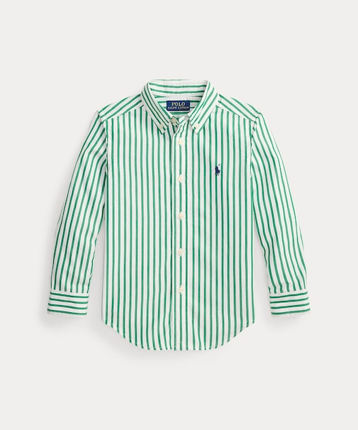 (ボーイズ 2才～7才)ストライプド コットン ポプリン シャツ