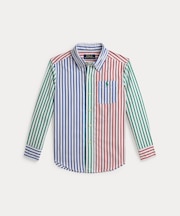 (ボーイズ 2才～7才)ストライプド コットン ポプリン ファン シャツ