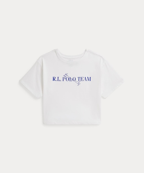 ガールズ 7才～16才)Polo チーム コットン ジャージー ボクシー T