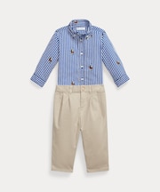 (ベビー)Polo ベア シャツ & フレックス アブレージョン パンツ セット