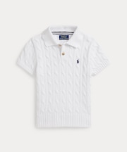 (ボーイズ 2才～7才)ケーブルニット コットン ポロカラー セーター