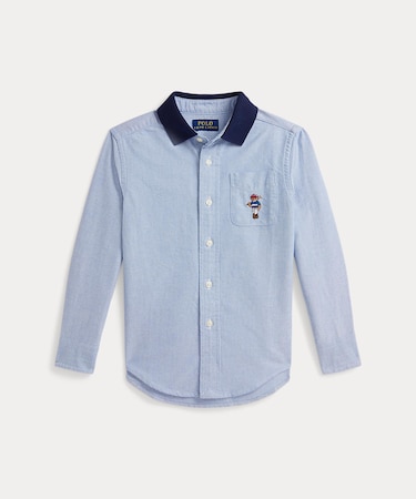 (ボーイズ 2才～7才)Polo ベア オックスフォード ニットカラー シャツ