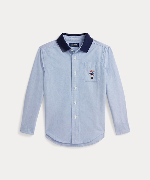 (ボーイズ 2才～7才)Polo ベア オックスフォード ニットカラー シャツ