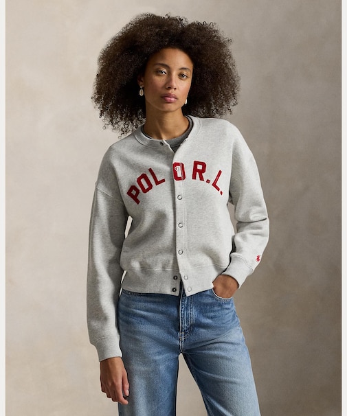 ロゴ フリース カーディガン