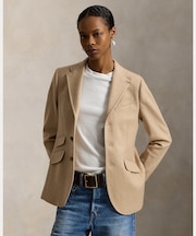 シングルブレステッド ウール ハッキング ブレザー