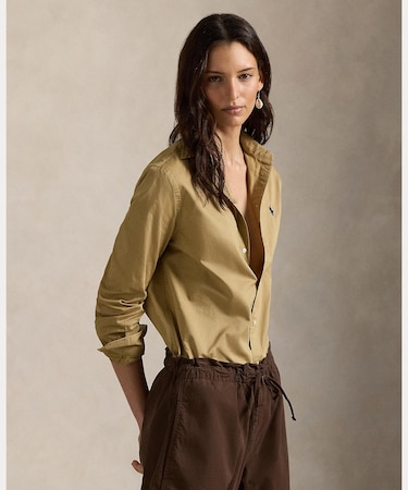 クラシック フィット コットン ツイル シャツ