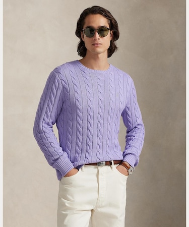 ケーブルニット コットン セーター