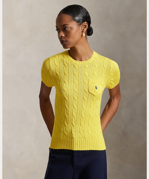 ケーブルニット コットン ショートスリーブ セーター｜ポロ ラルフ