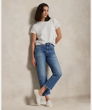 リラックス ストレート クロップド ジーンズ