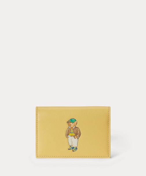 Polo ベア レザー フラップ カード ケース